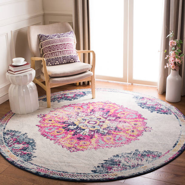 Bungalow Rose Gutierez Performance Blue/Pink/Green Rug Wayfair